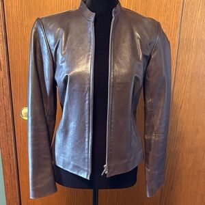 Ann Taylor XS brown leather jacket